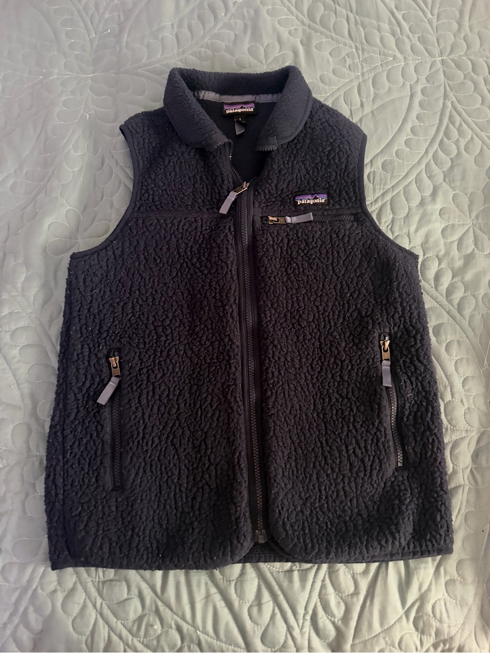 Patagonia Kids Black Fleece Vest - Zip Front